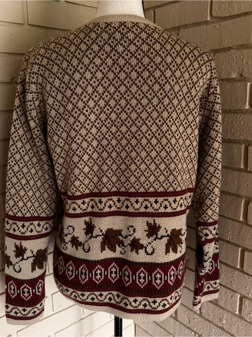 Vintage Women’s Fall Autumn Leaves Button Front Cardigan Sweater Cozy Soft Sz S - Picture 4 of 7